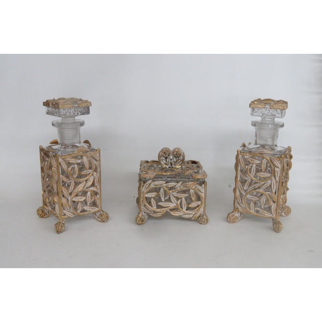 Imperial Glass 4pc Ormolu Vanity Set With 2 Perfume Bottles 1 Tray 1 Box 4723b For Sale - Image 9 of 18