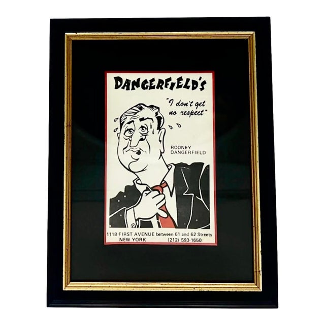 Vintage Dangerfield's Comedy Club Nyc Framed Postcard For Sale