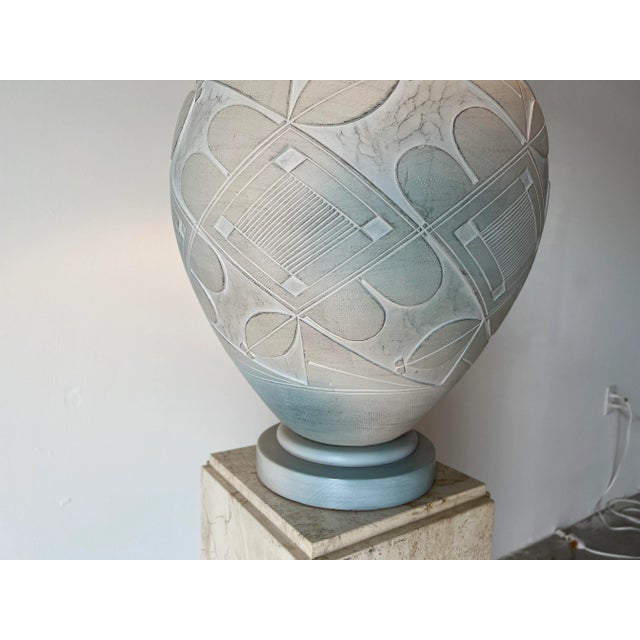 80's Postmodern Geometric Pattern Table Lamp For Sale - Image 11 of 13