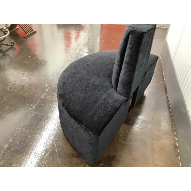 Modern Upholstered Curved Sofa With Cylindrical Backrest, Modern, Black Semi-Circular For Sale In New York - Image 6 of 8
