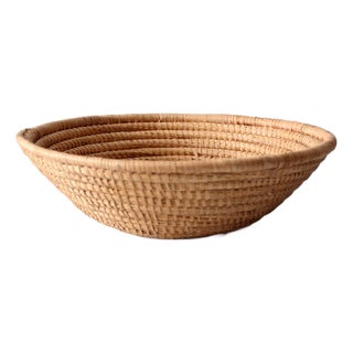 Vintage Hand-Coiled Basket Bowl For Sale