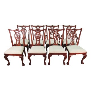 Pennsylvania House Set of Eight Solid Cherry Chippendale Style Dining Chairs For Sale