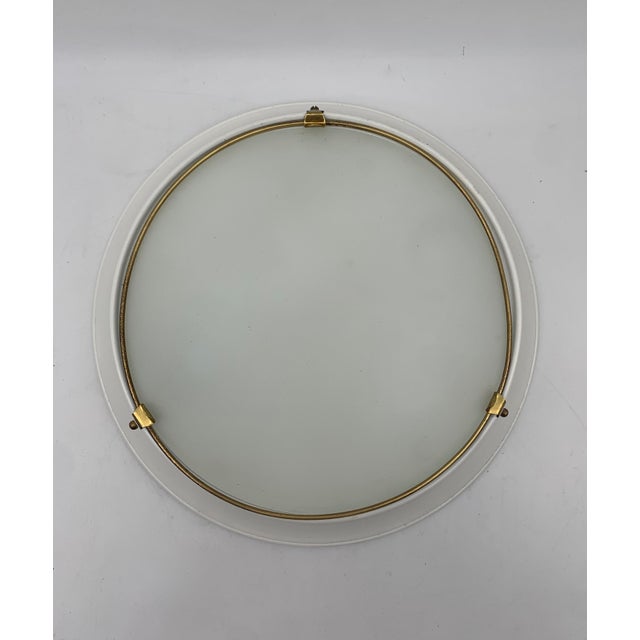 1960s Vintage Ceiling Lights in Glass attributed to Fontana Arte, Italy, 1960s, Set of 2 For Sale - Image 5 of 6