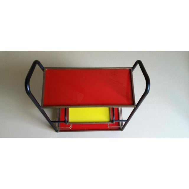 Vintage Red and Yellow Bar Trolley, 1960s For Sale - Image 6 of 8