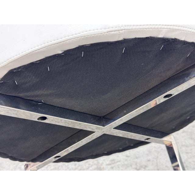 Modern Faux Leather Ottoman For Sale - Image 12 of 12