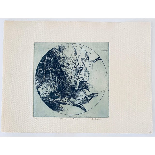 Robert A. Birmelin, Chinese Man In Tree, American Modernist Abstract Etching For Sale In Miami - Image 6 of 6