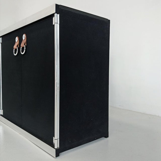 Sideboard in Fabric, Leather, Marble and Metal attributed to Guido Faleschini for I4 Mariani Hermes, 1970s For Sale - Image 18 of 18