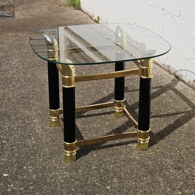 Italian Faux Tusk Glass Side Table, 1980s For Sale - Image 9 of 16
