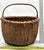 Antique Late 1800s American Heavy Gauge Hand Woven Ash Splint Utility Basket - Great Original Aged Patina For Sale - Image 12 of 12