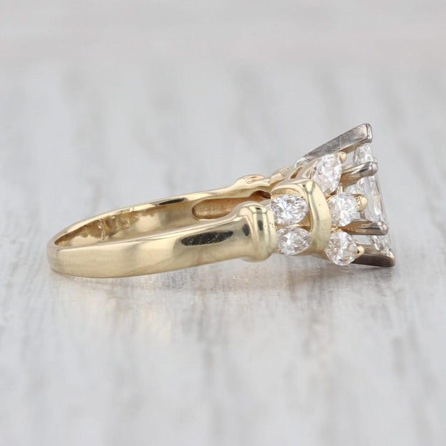 1.18ctw Marquise Diamond Engagement Ring 14k Yellow Gold Size 6.25 For Sale In Greensboro - Image 6 of 8