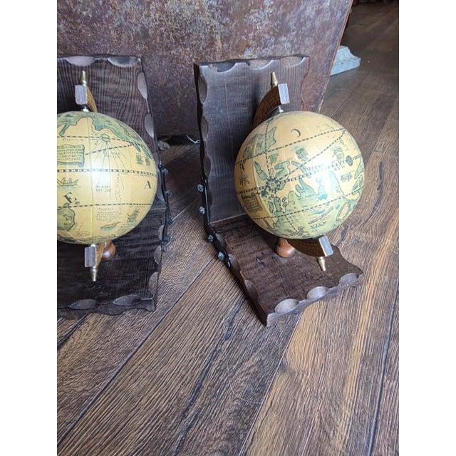 1970s Pair of Vintage Globe Bookends For Sale - Image 5 of 9