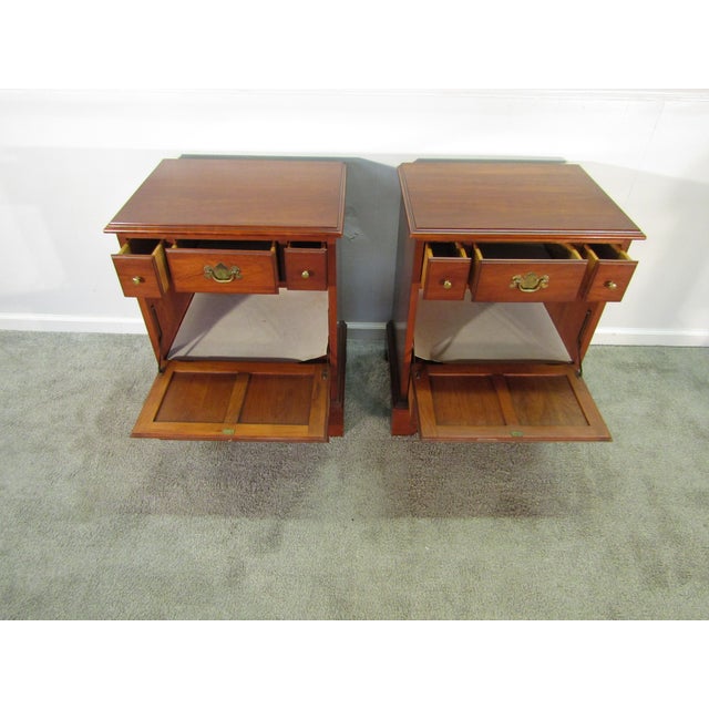 Henkel Harris Solid Cherry Pair of Nightstands For Sale - Image 9 of 15