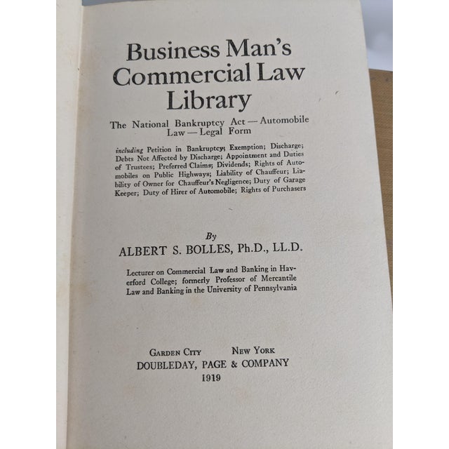 1919 Business Man’s Commercial Law Library Tan & Red Antique Books - Set of 5 For Sale - Image 12 of 14