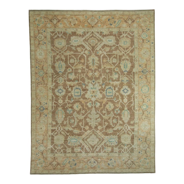 Turkish Oushak Rug 9'7" x 12'6" #18639 For Sale