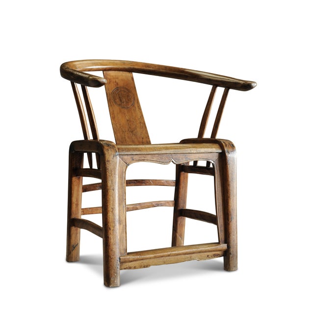 Set of Chinese Export Elm Wedding Chairs with Wishbone Backs, in Good conditions. Designed before 1890