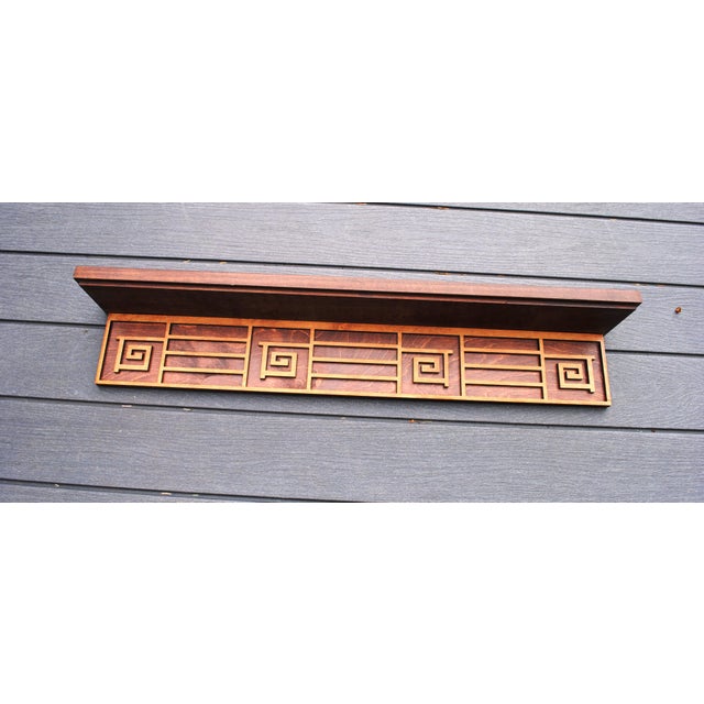 Mid 20th Century Wood "Greek Key" Wall Shelf Chairish