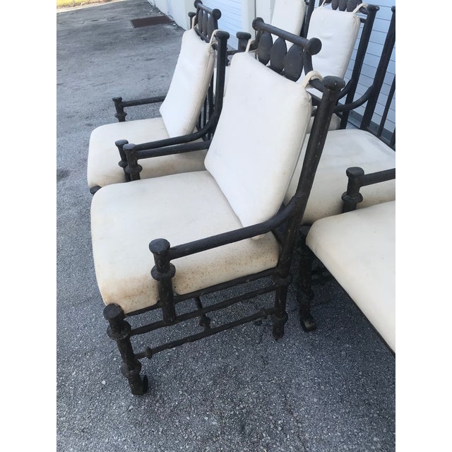 Set Of 6 Kessler Lane Solid Cast Iron Heavy Outdoor Patio Chairs Chairish