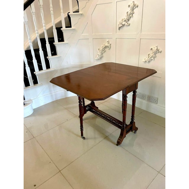 Late 19th Century Antique Victorian Walnut Sutherland Table, 1880 For Sale - Image 5 of 12