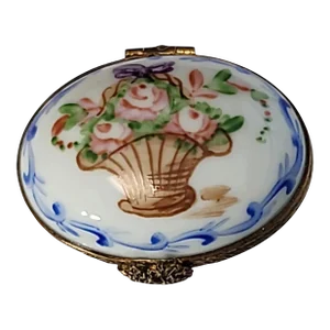 Vintage Limoges Oval Trinket Box