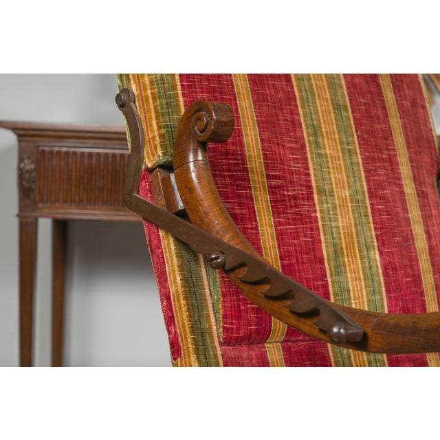 French French Louis XIV Style 19th Century Reclining Armchair with Turned Base For Sale - Image 3 of 12