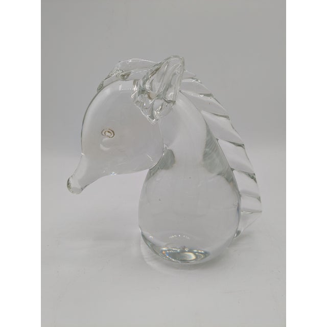 Glass Mid 20th Century Hand-Blown Modern Glass Horse Head For Sale - Image 7 of 12