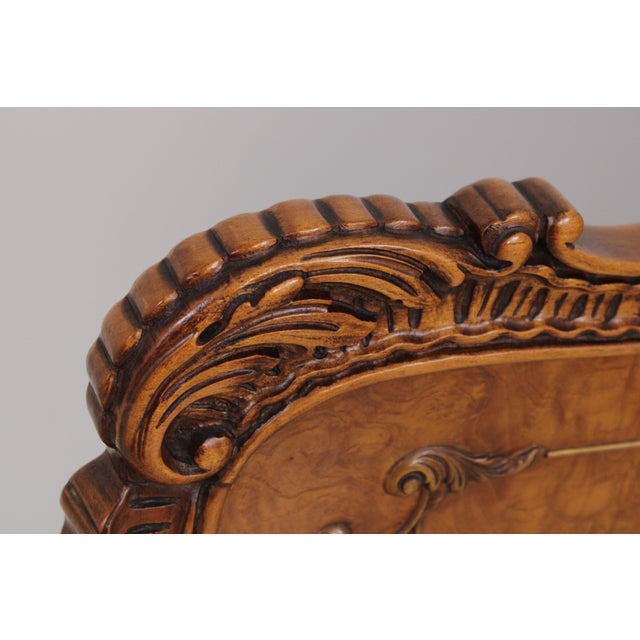 Pair of Batesville Vintage Burl Wood Single Beds For Sale - Image 12 of 15