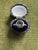 Late 20th Century Bochic “Vintage” Fancy Blue Sapphire & Diamond 18K Rose Gold Halo Ring For Sale - Image 5 of 13
