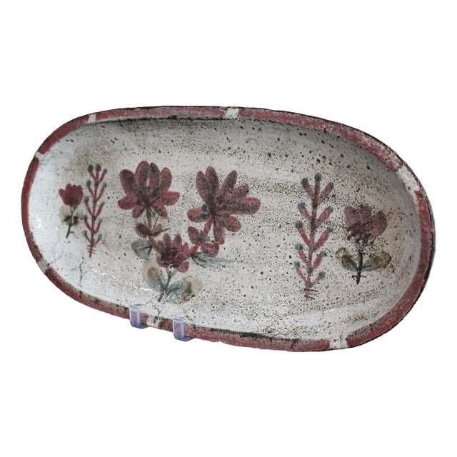 Large French Ceramic Tray by Gustave Reynaud for Le Mûrier, 1960s For Sale