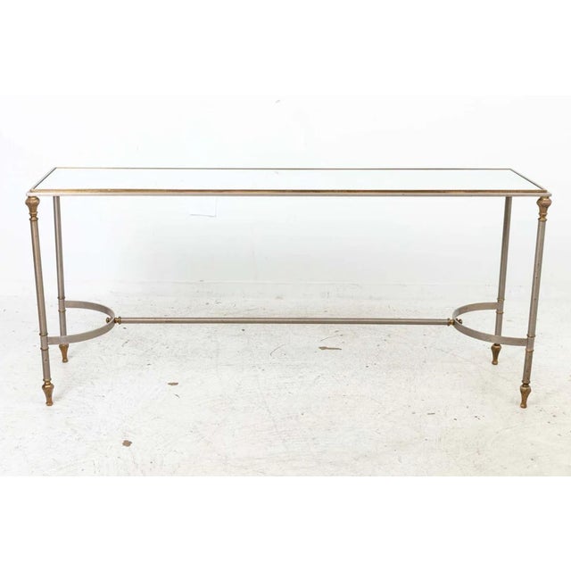 Steel and Brass Console Table For Sale - Image 4 of 7
