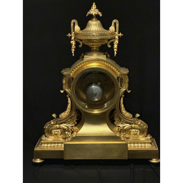 1860s S. Marti Napoleon III Gold Bronze Mantel Clock For Sale - Image 13 of 15