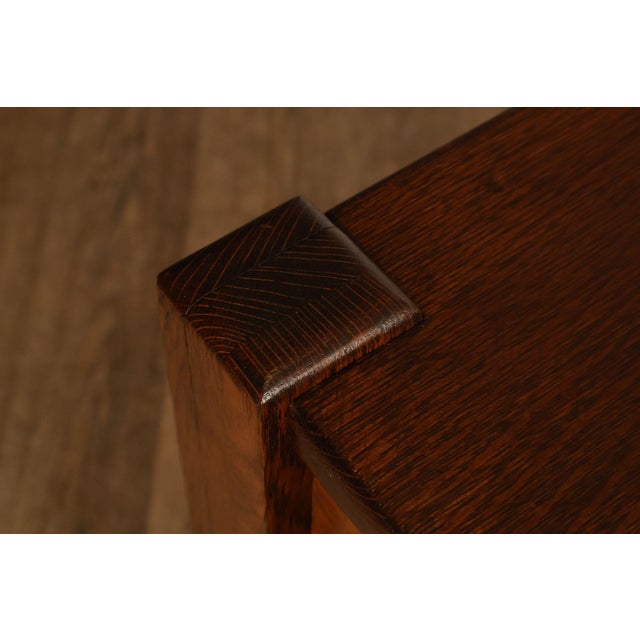 Brown Antique Arts & Crafts Library Table Writing Desk For Sale - Image 8 of 18