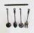 Vintage Hand Forged Cast Iron Utensils With a Matching Decorative Wall Hanger For Sale - Image 4 of 8