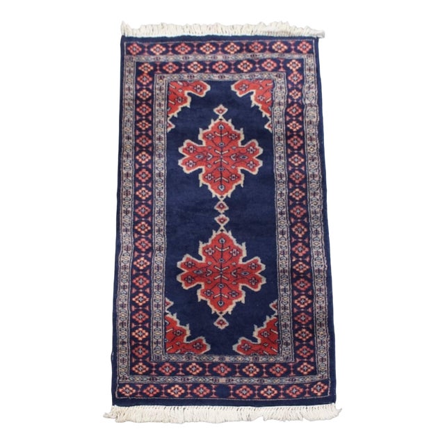 Dark Blue Rug in Wool For Sale