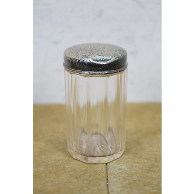 Gorham Silver Co. Antique Gorham Sterling Silver Lidded Cut Glass Vanity Powder Dresser Jar 3" For Sale - Image 4 of 15