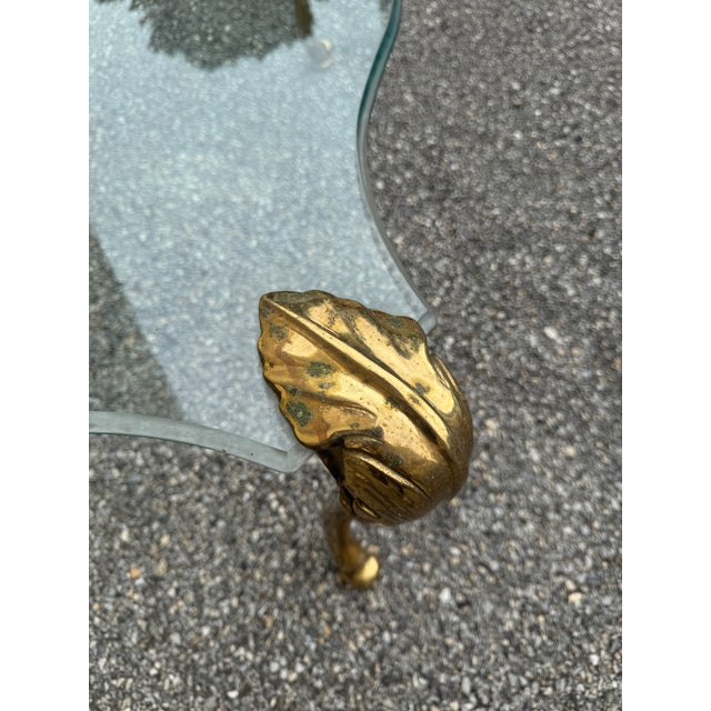 1970s P E Guerin Style Brass and Glass Coffee Table For Sale In Philadelphia - Image 6 of 12