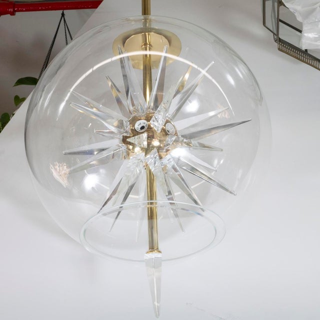 Internal starburst spherical pendant For Sale In New York - Image 6 of 11