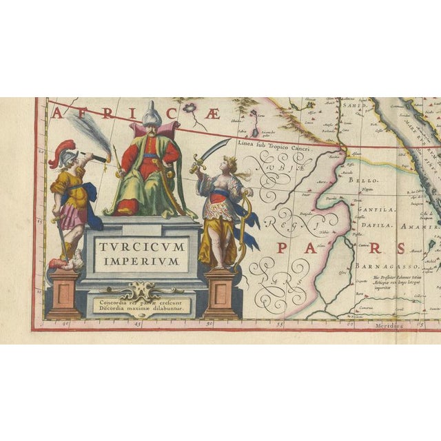Ottoman Empire Map from Blaeu, 1642 For Sale - Image 4 of 14