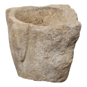 18th Century Spanish Carved-Stone Mortar Planter