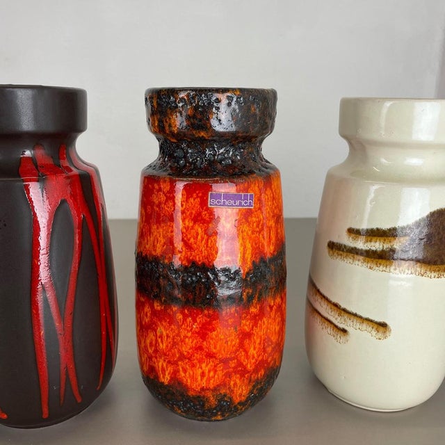 Vintage Fat Lava Pottery Vases from Scheurich, Germany, 1970s, Set of 4 For Sale - Image 12 of 18