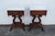 Mid 20th Century Victorian Style Marble Top Harp Design Side End Tables Nightstands a Pair For Sale - Image 9 of 18