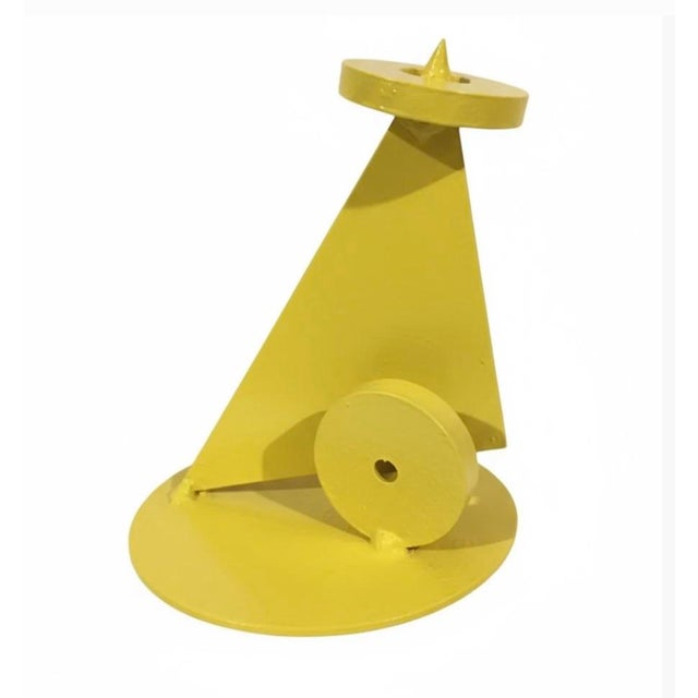 Abstract rusted industrial steel sculpture by artist Simi Dabah (American, b. 1927). Dabah, a California artist from the...