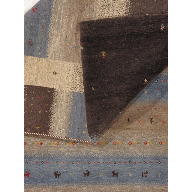 Vintage Hand-Knotted Gabbeh Rug 6'4" X 9'9" For Sale - Image 4 of 4
