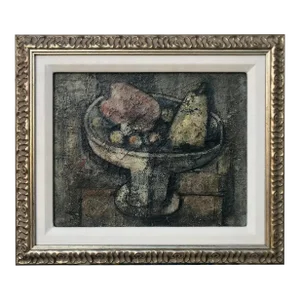 Vintage Oil Painting Cubist Still Life Manner of Georges Braque
