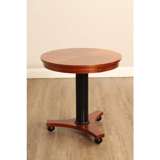 High Quality American Made Cherry Round Top Pedestal Table Mounted on Ball Feet