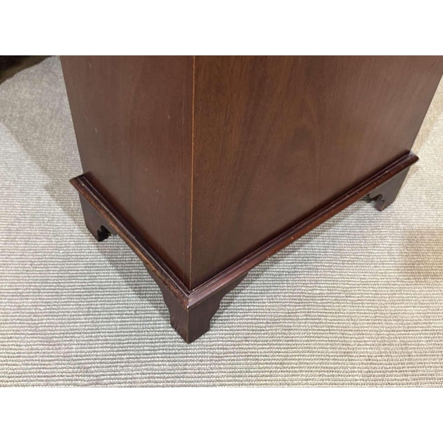 English Mahogany Desk with Drawers and Leather Top, 1950s For Sale - Image 11 of 16