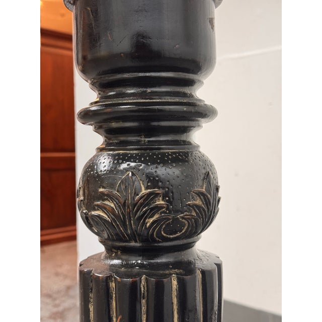 Vintage Wood Distressed Pedestal Table For Sale - Image 11 of 12