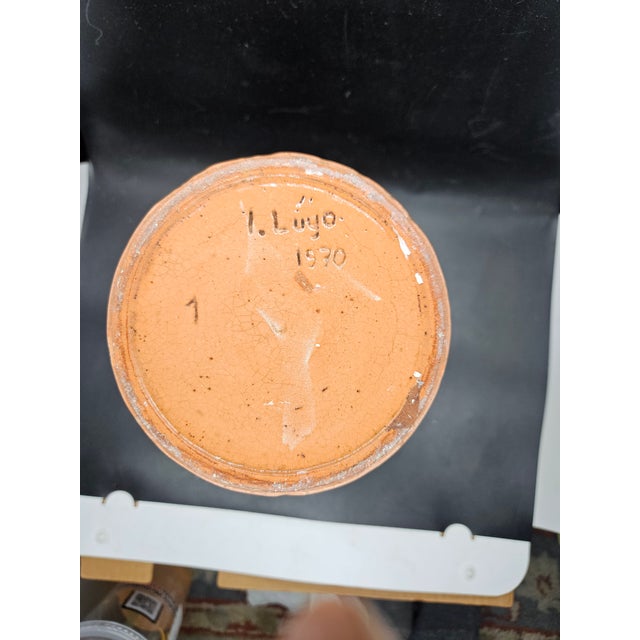 Vintage MCM Majolica Vase Bird and Spring Motif Signed I. Luyo, 1970 1 For Sale In Washington DC - Image 6 of 6