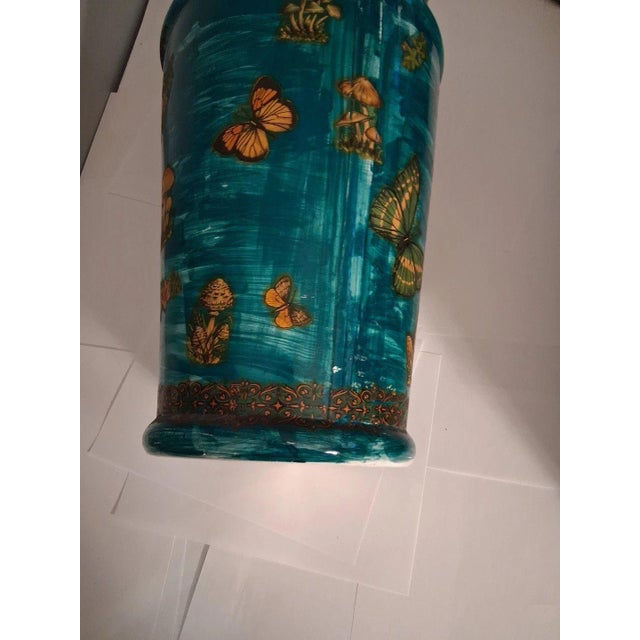 2010s Vintage 1970 Ceramic 19 Inch Flower Pot Vase Umbrella Holder For Sale - Image 5 of 10