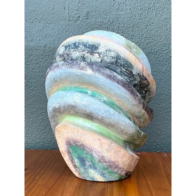 Paint Vintage Hand Painted Geometric Sculpture. For Sale - Image 7 of 12