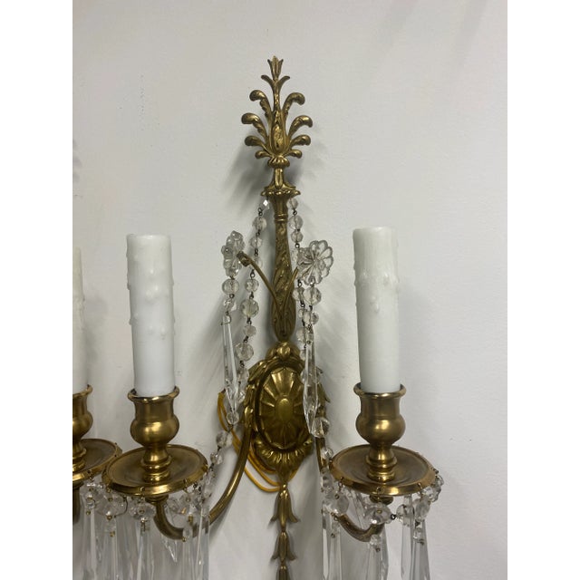 1920s Caldwell Sconces With Beaded Crystals - a Pair For Sale - Image 9 of 11